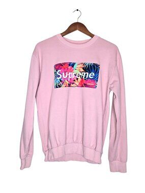 Supreme Box Logo Pink Crewneck Sweatshirt